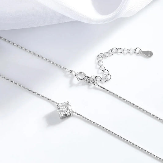 0.5-2CT D Color Certified Moissanite Necklace for Women Sparkling Lab Diamond 100% 925 Sterling Silver Pendants Wholesale