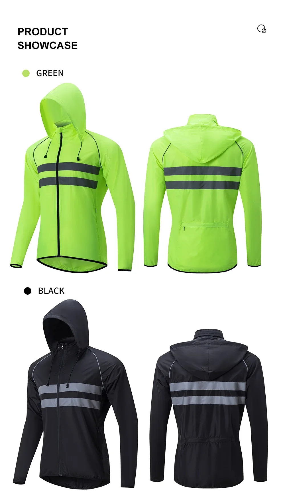 Cycling Windbreaker Windproof Waterproof Reflective Bicycle Jacket Ultralight MTB Road Bike Jersey Portable Cycling Coat