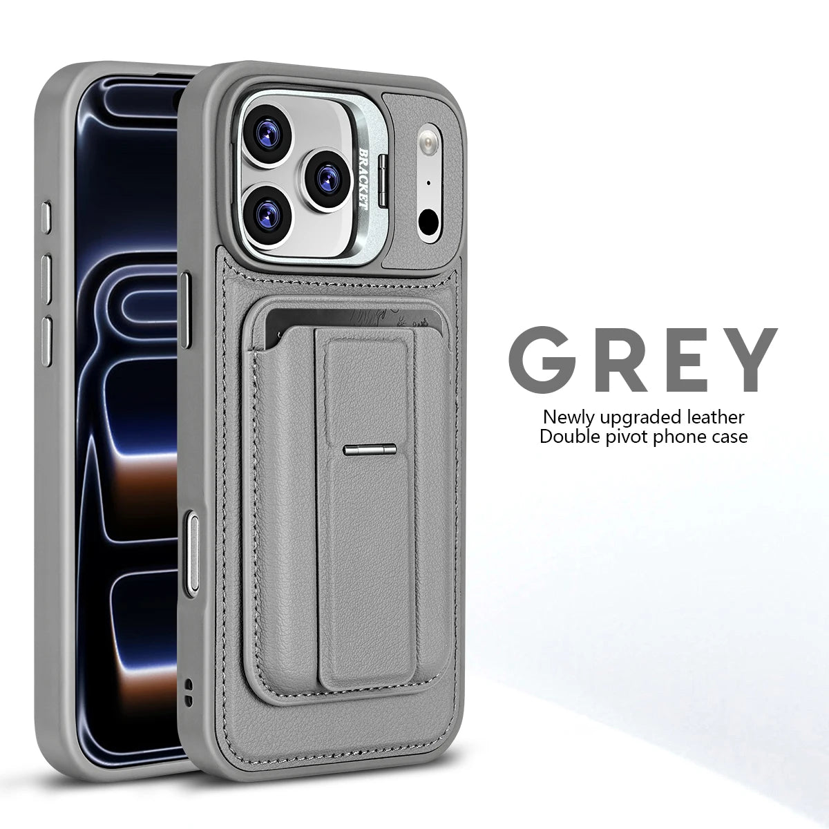 Business Luxury Magnetic Phone Case for iPhone 17 Pro Max 16 Plus 15 14 13 17Air for Magsafe Shockproof Concealed Bracket Cover