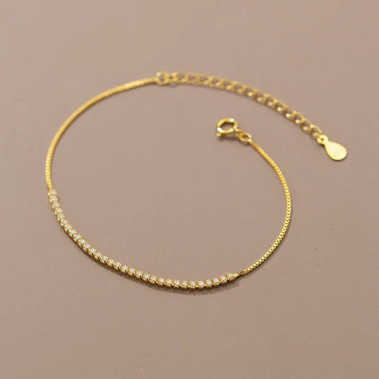 Bracelet réglable en argent sterling 925, zircone cubique transparente scintillante et exquise, pour femme, cadeaux de mariage, bijoux fins