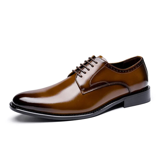 Men's leather shoes, men's genuine leather, British style, simple and smooth formal dress, business Derby men's leather shoes, c