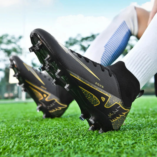 Men's High Ankle Soccer Shoes Ultralight Non-Slip Sports Outdoor Football Boots Indoor High-Quality Futsal Non-Slip