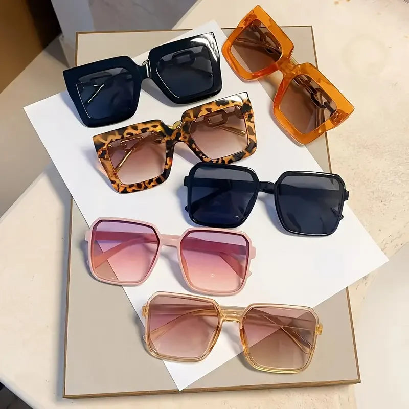 14Pcs Women's European and American Classic Popular Square Frame Versatile Street Style Party Beach Elegant Set Glasses