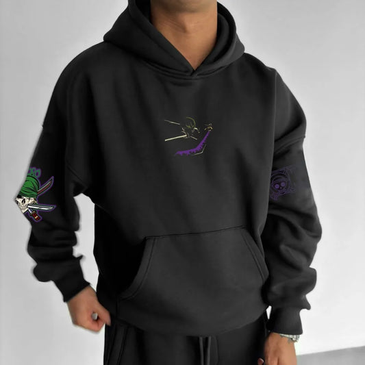 ONE PIECE Men's Hoodie Sweater Roronoa Zoro Japan Anime Summer Autumn Boys Children's Long Sleeve Fashion Parent-Child Wear