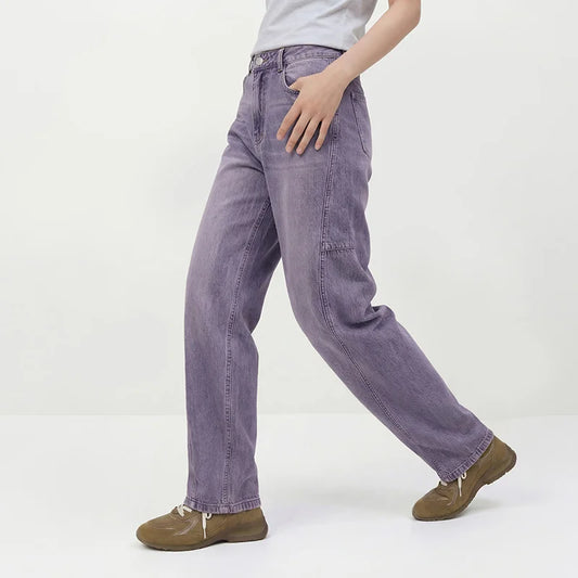 Semir Women Pants Denim Cotton Vintage Distressed Slit Wide Leg Curved Street Style Fashion Cool 2026 Summer Casual Wear Top