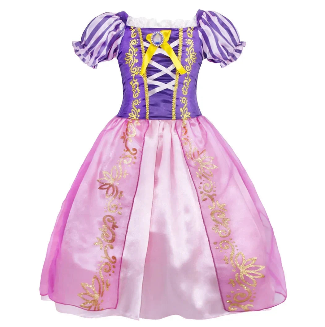 Girls Princess Dress Kids Disney Elsa Anna Snow White Aurora Sofia Rapunzel Cinderella Halloween Costume Children Birthday Party