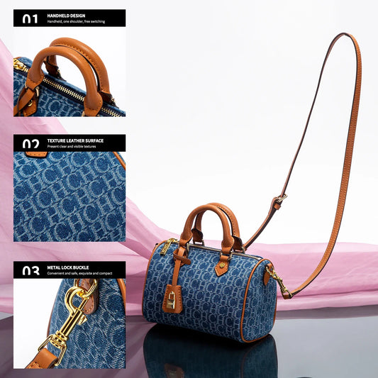 New Cowboy Splicing Pillow Bag Women's Shoulder Bag 2025 Casual Party Women's Handbag
