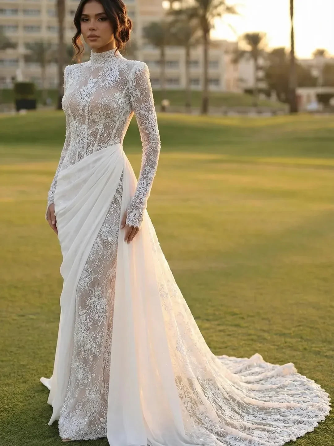 Elegant Party Dresses Formal Occasion Prom Gowns Halter Floor-Length Shiny Customized فساتين طويلة بأكما
