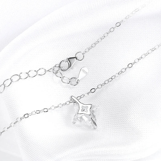 Certified 1CT 3CT Flower Cut Moissanite Necklace for Women Sparkling Lab Diamond Pendant Pure S925 Silver Chain Jewelry