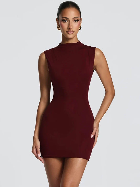 Women Sleeveless Sexy Mini Dress Corset Waist Bodycon Short Dresses Elegant Slim Fit Club Party Night Out Vestidos