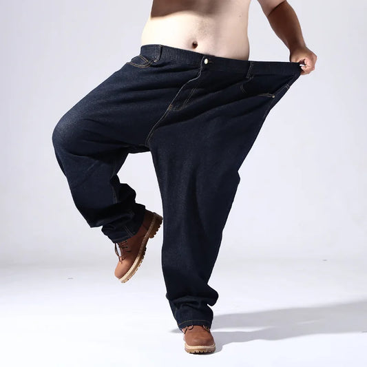 Large size men jeans 200KG plus size 10XL 13XL 14XL 15XL autumn and winter pants large stretch straight 50 54 56 58 black jeans