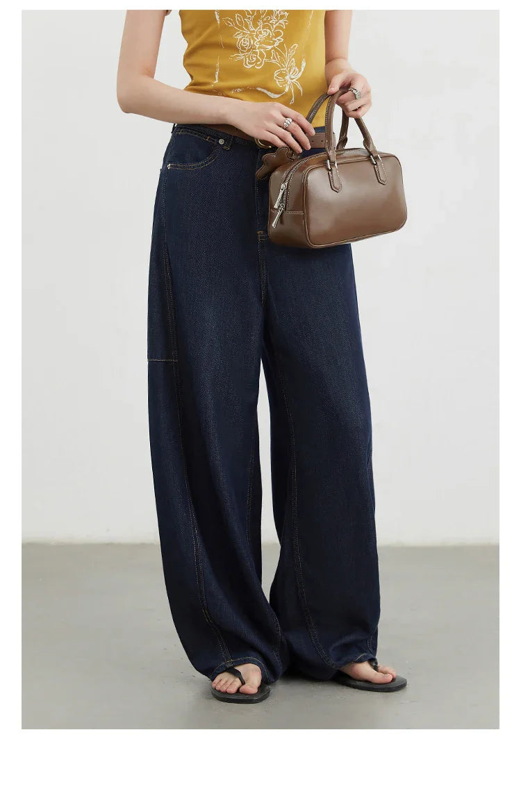 Women's Jeans Loose Casual New High Waist Split Female Wide Leg Denim Pants Spring Autumn 2025