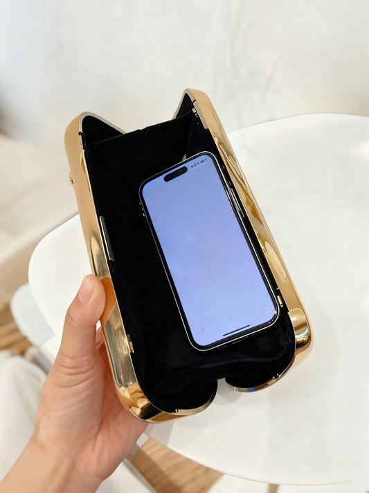 Gold Acrylic Chain Women's Clutch Bag, Stylish and LuxuriousParty and Evening Bag, Versatile Large Capacity Women's CrossbodyBag