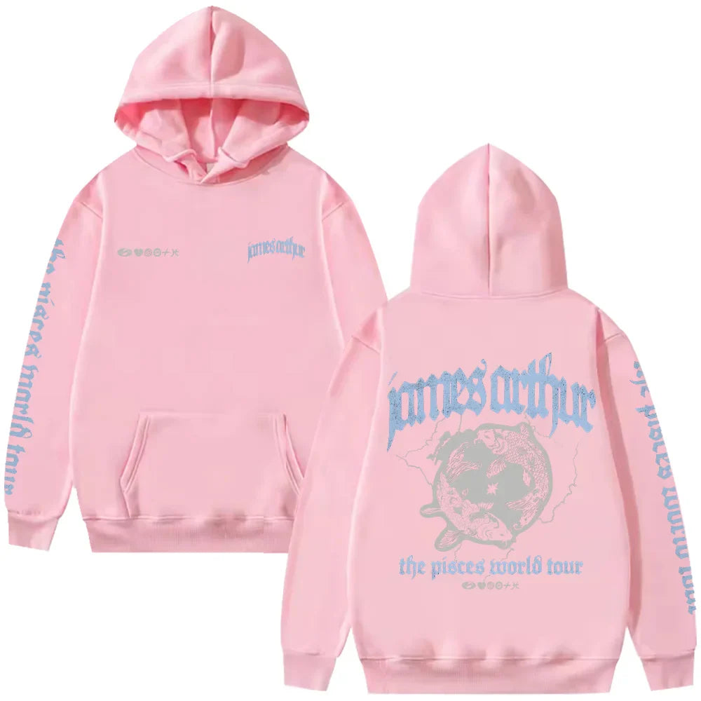 Vintage Pisces Hoodie James Arthur Merch Y2K Sweatshirt Harajuku Casual HipHop Streetwear Women Men Fashion High Street Pullover