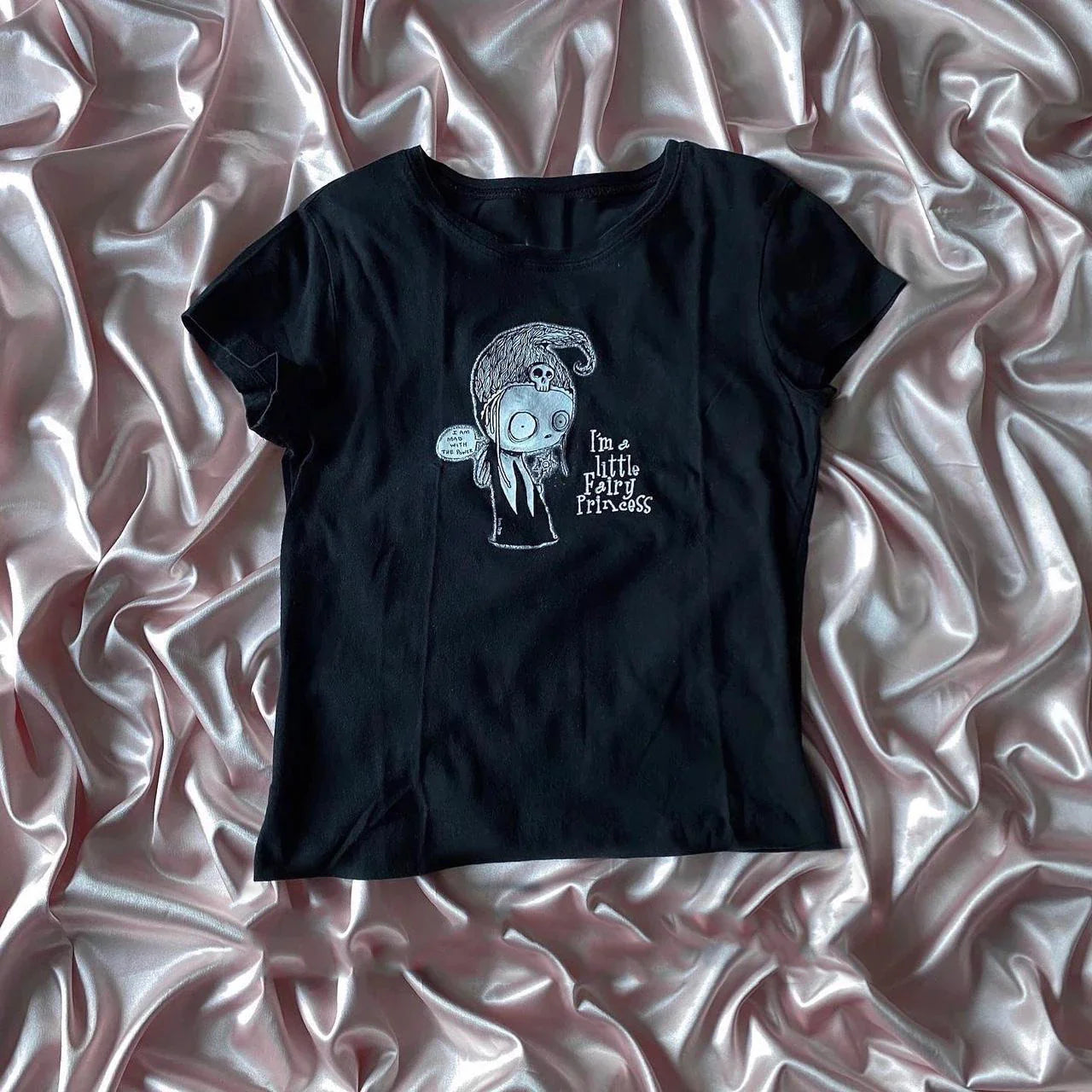 Harajuku Aesthetic Y2k Crop Top Women Sexy Letter Print Graphics Baby Tee Goth Casual Short Sleeve Tshirt Punk Streetwear Slim
