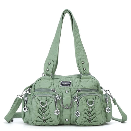 Women Handbags Fashion Satchel Top-handle Handbag PU Shoulder Bag 10.6"x8.3" Dumpling Pack Multi-pockets Shoulder Bags