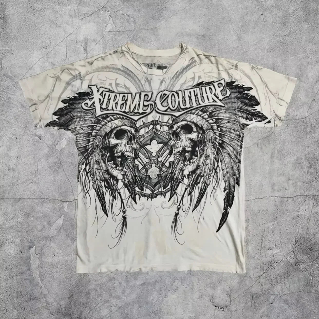 Retro Xtreme Angel Wing Men Yellow Short Sleeves Harajuku High Street American Fashion T-shirt Man Women Summer Tops