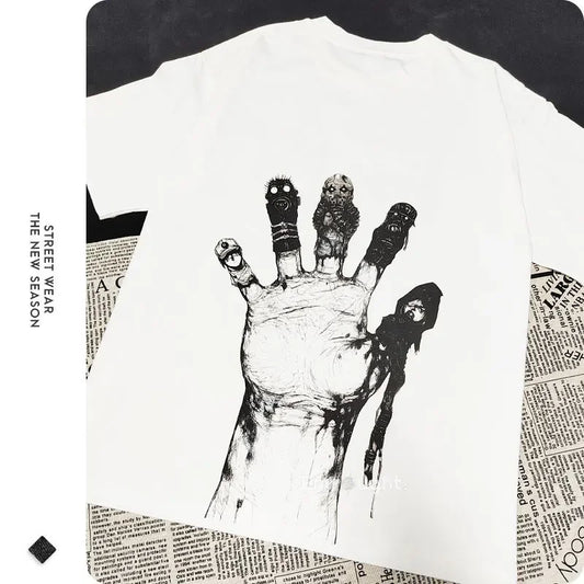 Anime D-Dorohedoro T Shirt Vintage Washed Caiman En Nikaidou T-shirts Oversized Streetwear Retro Fujita Tops Tees Men 100%Cotton