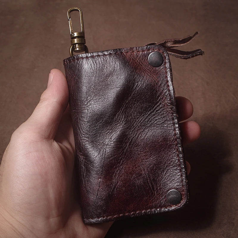 Luxury Brand Genuine Leather Key Bag Multifunctional Waist Hanging Card Holder Coin Purse Men Women Car Key Case Organizer
