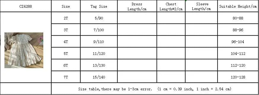 Floral Square Neck Girl's Dress French Gentle Style Summer Lace Short Sleeved Children's Cake Princess Dress Children's Clothing