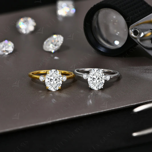 Bague solitaire pour femme en moissanite ovale 2 carats, diamant VVS1 de laboratoire, 9 x 7 mm, argent 925, or 18 carats, bijoux fins de mariage