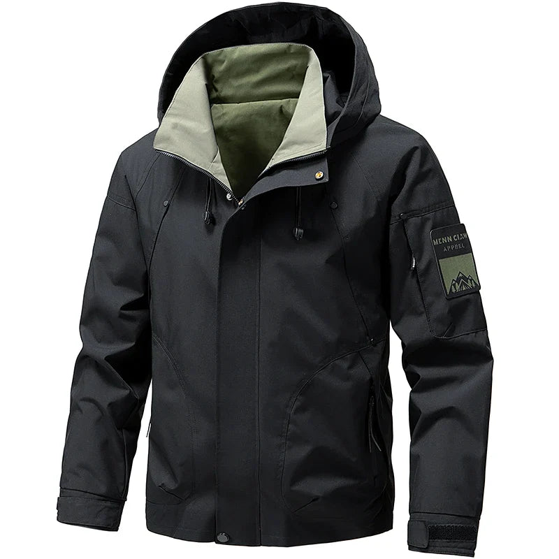 New Waterproof Jacket Men Outdoor Softshell Zip Up Hooded Jacket Windbreaker Hiking Camping Coat Lightweight Spring Autumn Coats