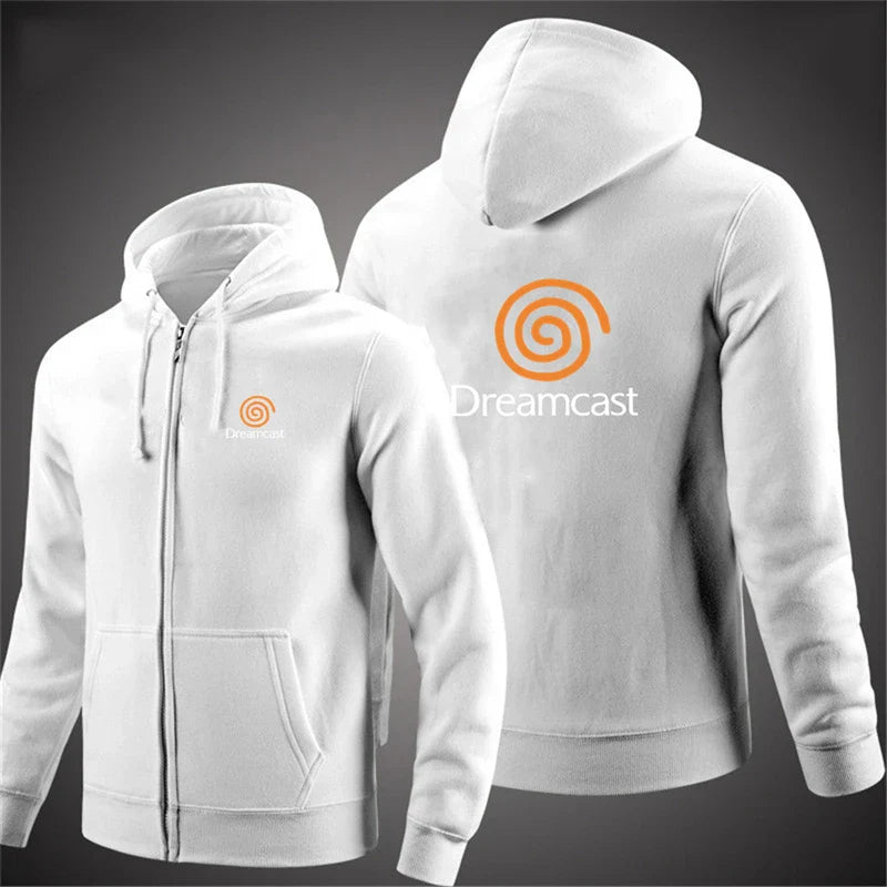 New Dreamcast Sega Autumn Men Sweatshirts Long Sleeve Jacket Hoodie Zipper Closure Jacket Male Hoodies Slim Fit Male Clothing