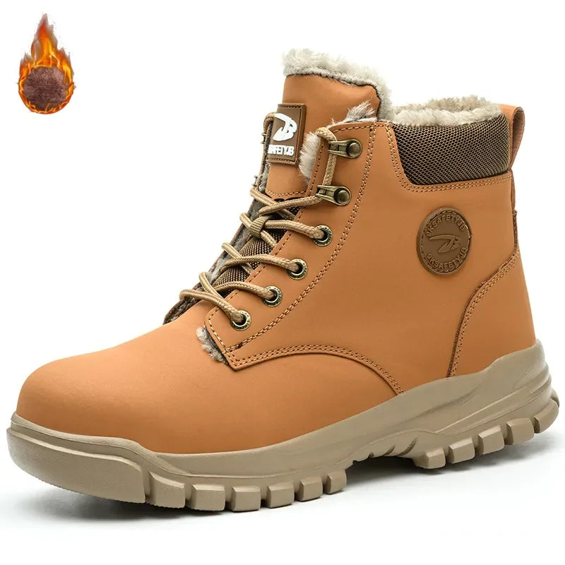 Latest 2024 Fashion Winter Warm Men Work Safety Boots Waterproof Indestructible Steel Toe Cap Shoes Sneakers Male Footwear