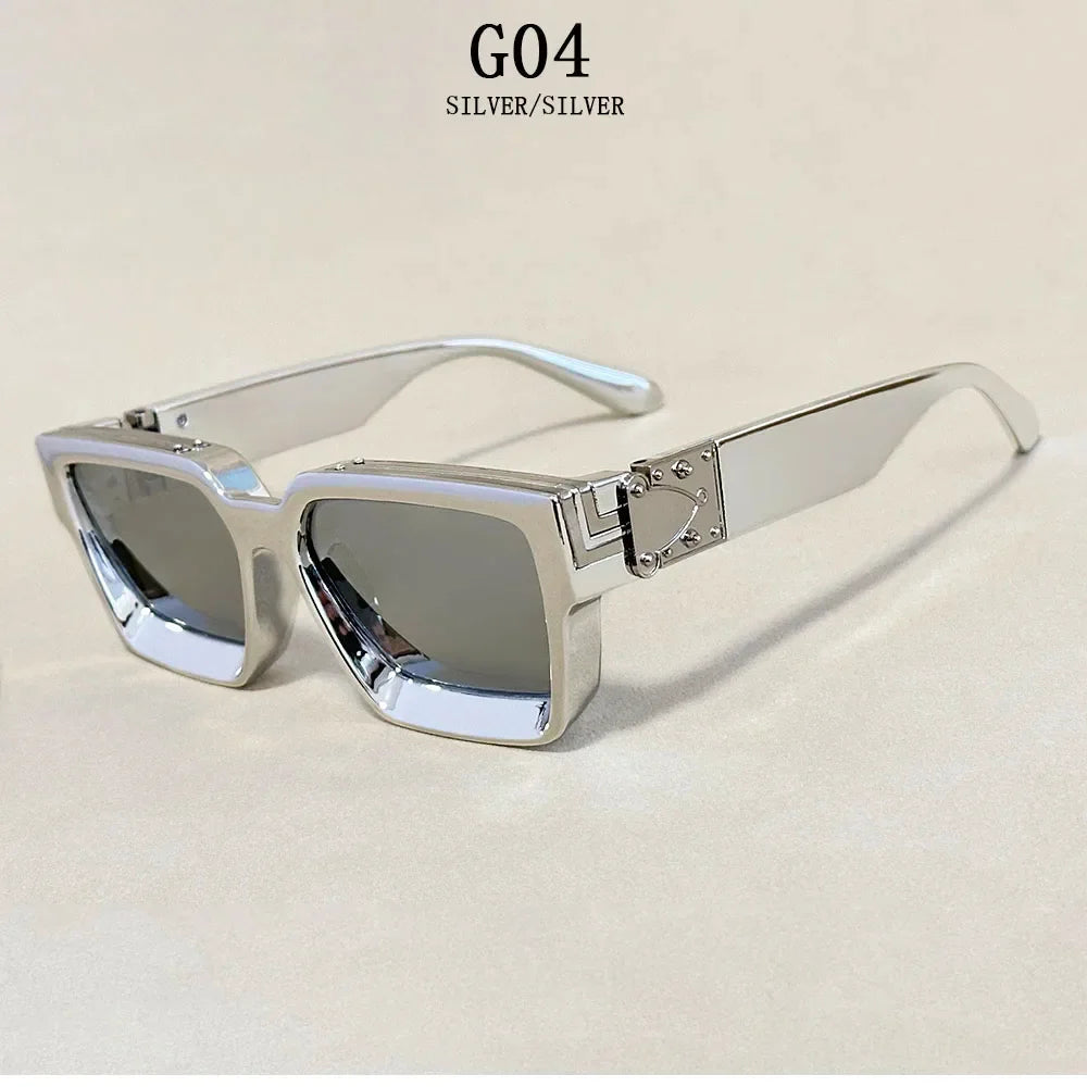 Senior Square Sunglass Men Vintage Millionaire Sunglasses Women Silver Retro Fashion Glasses Dropshipping Gafas De Sol Hombre