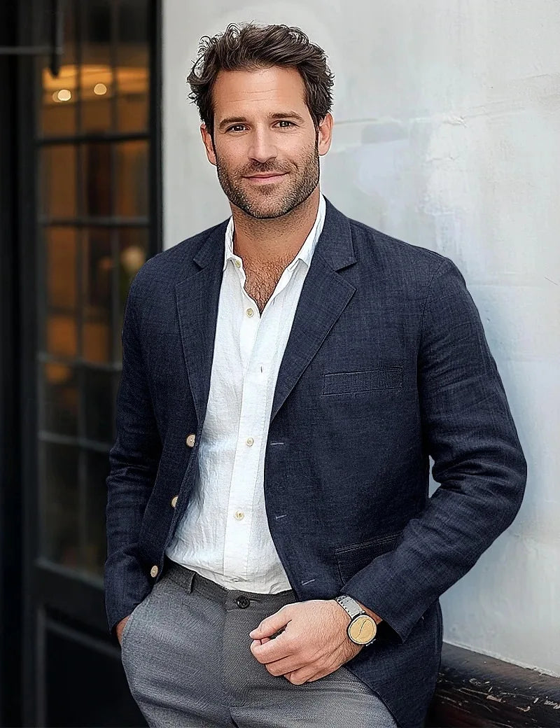 2025 New European Men's Suit Jacket Casual Solid Color Suit Jacket Business Casual Men's Suit Jacket Fashionable Jacket