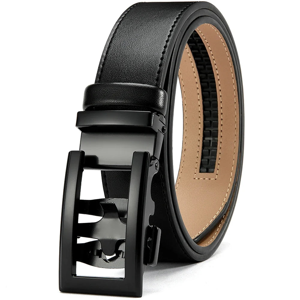 DOOPAI New Mens Belt Hollow Automatic Mens Belt Genuine Leather Luxury Belt For Men Belt Male Strap Male Metal Automatic Buckle