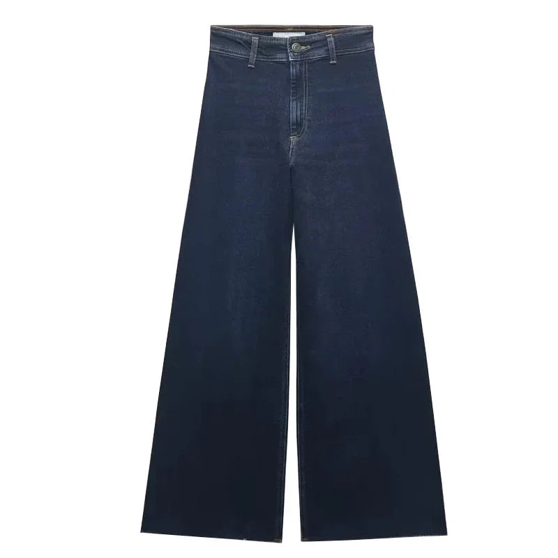 High Waist Straight Leg Navy Sle Women's Jeans Z Brand Slim Fit Casual Pants for Young Ladies Autumn Season