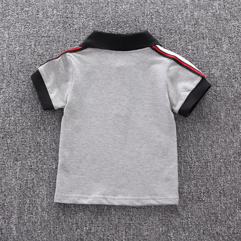 0-5 Year Old Boy's Cotton Fashion Polo Shirt Suit Baby Summer Clothes 2-Piece Set