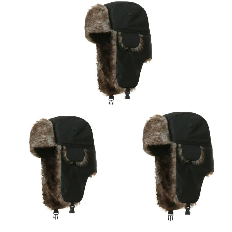 Winter Mens Ushanka Trapper Hat Russian Trooper Ear Flap Cap Earflap