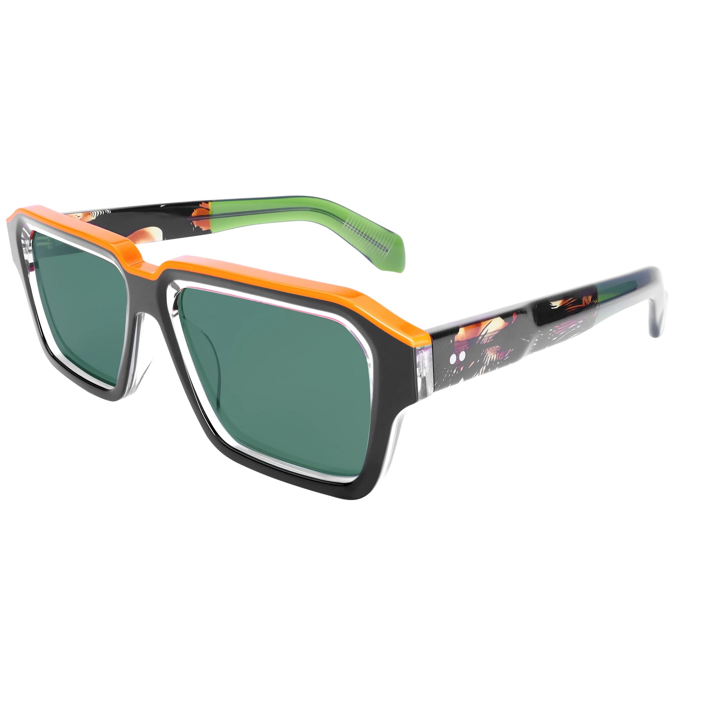 UV400 Protection Sunglasses Women Oversized Polarized Glasses for Men Trendy Retro Thick Acetate Wide Double Bridge Frame