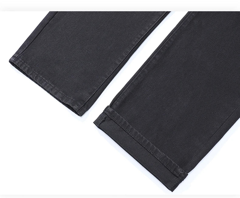 New Autumn Jeans Men Black Casual Baggy Trousers Classic Straight Comfortable Wide Denim Trousers Male Brand Clothing