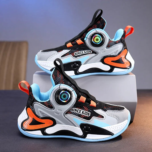 Children Fashion Sneaker Boys Casual Shoes Leather Flat Student Walking Shoes Outdoor Girl Basketball Sports Footwear