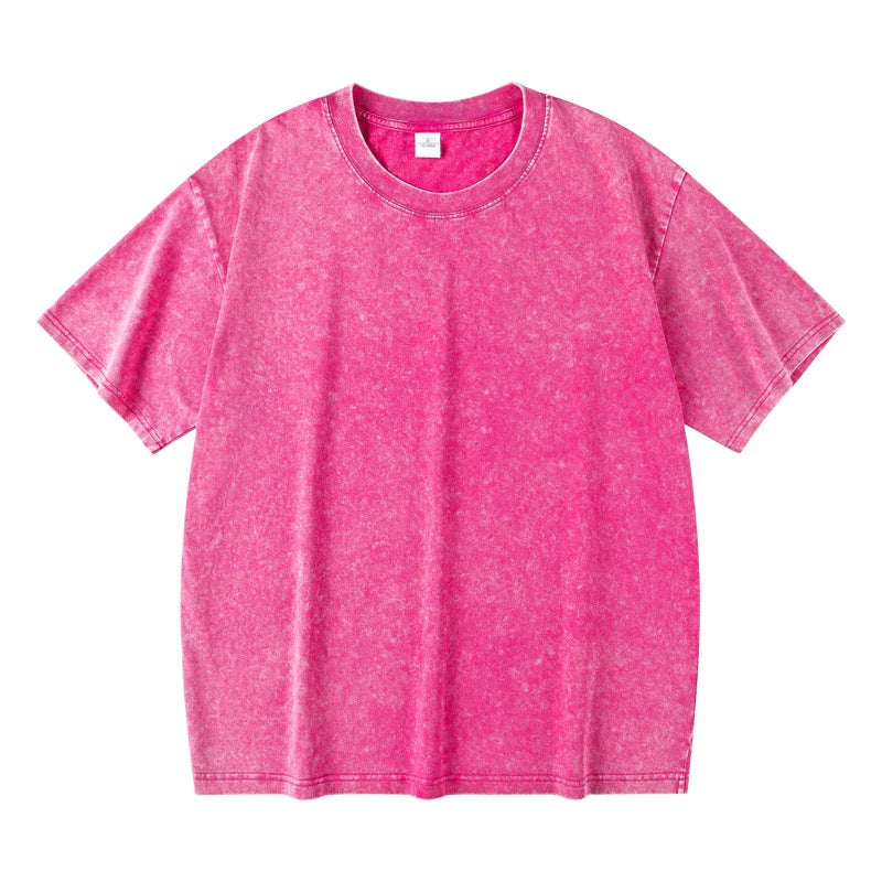 Men's Women Washed Vintage T-Shirts Street Hip Hop Retro Punk T Shirt Harajuku Casual Cotton Short Sleeve Couple TShirts Tees