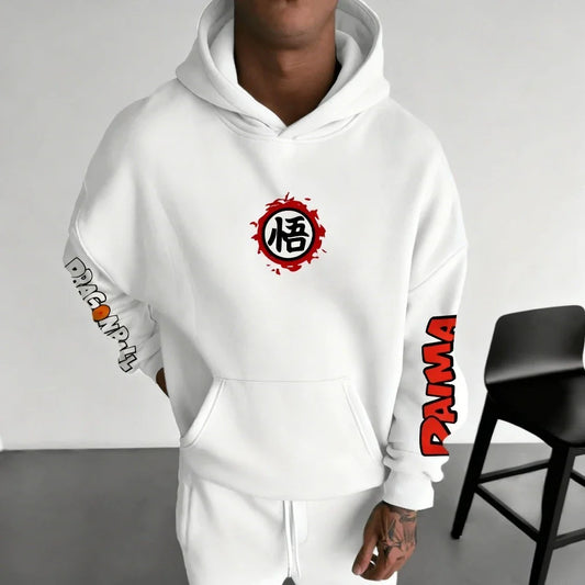 DRAGON BALL Men's Hoodie Sweatshirt Son Goku Anime Spring Autumn and Winter Boys Cotton Basic Long-sleeved Parent-child Outfit