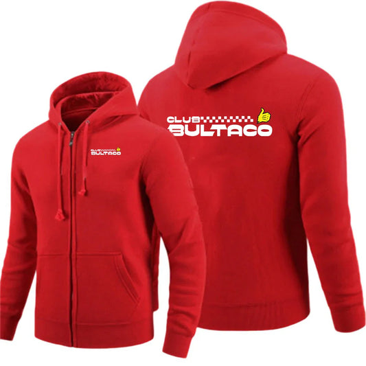 Bultaco Cemoto Motorcycles Logo Print Sweatshirt Hooded Coat 2026 Spring And Autumn Men's Versatile Cardigan Hoodies Jacket