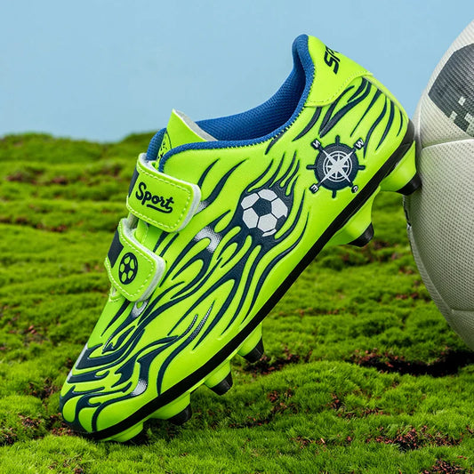 Kids Athletic Soccer Shoes Turf Football Sneakers Outdoor Firm Ground Soccer Shoes Child Anti-slip Football Sports Shoes