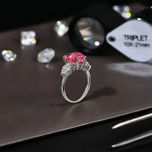 Bague Moissanite Cœur 4CT 10*10mm Couleur D Argent Sterling 925 Bague Solitaire Bijoux de Fiançailles et de Mariage Qualité Supérieure