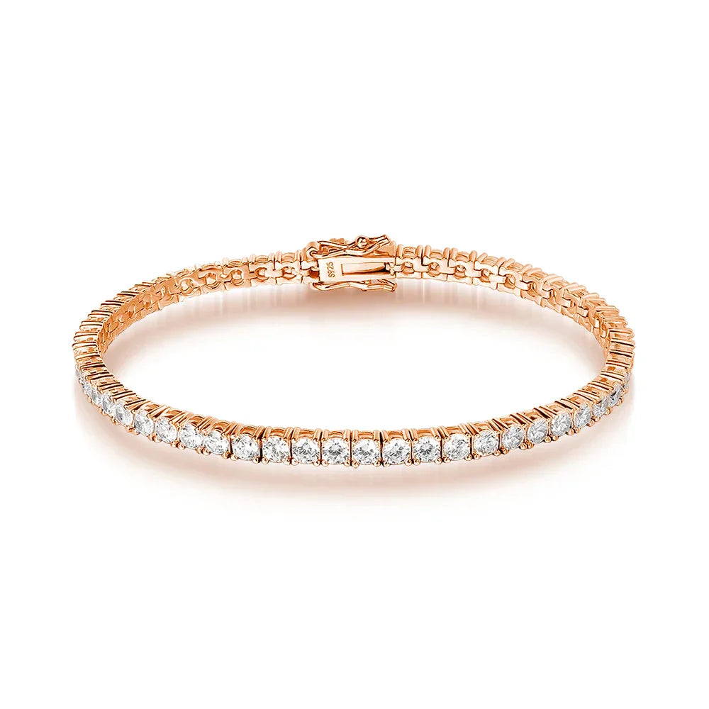 3/4/5mm Moissanite Tennis Bracelet for Women Man S925 Silver Plated 18k Gold Wedding Party Fine Jewelry with certificate