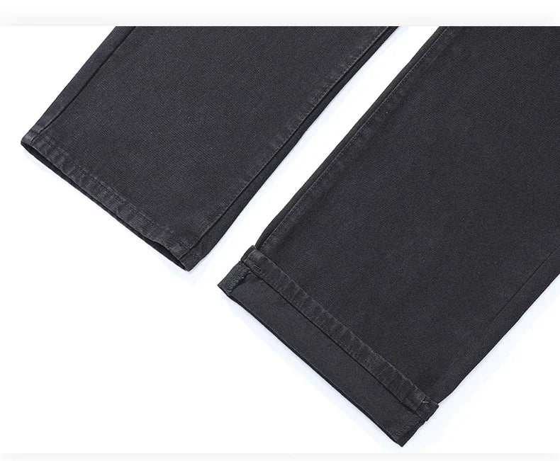 Male Brand New Autumn Jeans Men Black Casual Baggy Trousers Classic Straight Comfortable Wide Denim Trousers Men Clothing