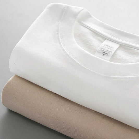8.1Oz 230gsm Men's Pure Cotton T Shirts 2025 Summer New Oversizes Solid Color T-Shirts for Men and Women Customizable