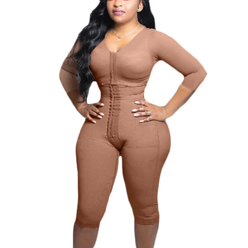 Fajas Colombianas Full Body Support Arm Compression Girdle Women's Shapewear With Built In Bra Corset Slimming Sheath Flat Belly