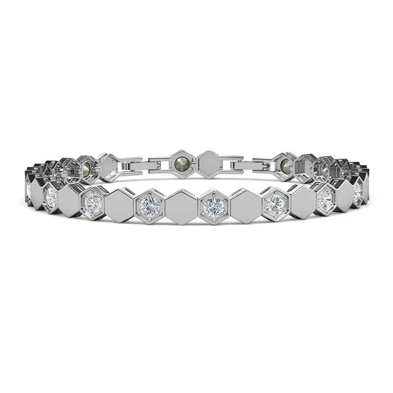 Jewelry Embellished with Premium Swarovski Crystals Bracelet for Women Quality Brass with 18K White Gold Plated