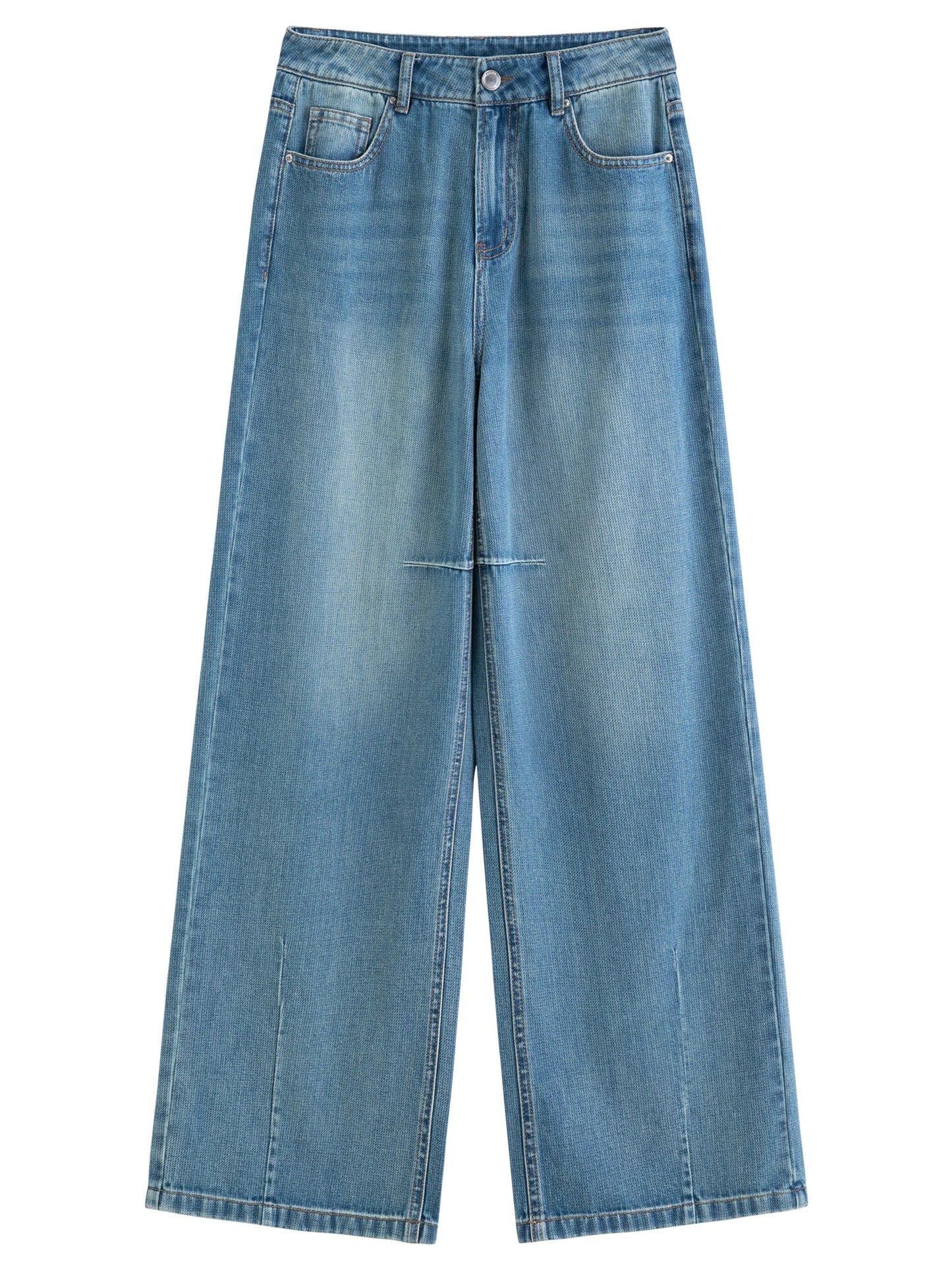 2026 Spring Women's High Waist Retro Washed Straight Leg Denim Pants - Versatile Elegant Design for Casual and Daily Wear