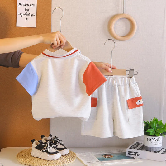 New Toddler Summer Baby Boys/Girls Clothes Sets Children Cartoon T-Shirt + Shorts 2Pcs/Set Infant Kids Fashion Cotton Tracksuits