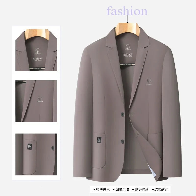 Blazer Summer Men's Casual Fashion Korean-style Business Solid Color Breathable, Lightweight and Sun-protective Clothing Blazer
